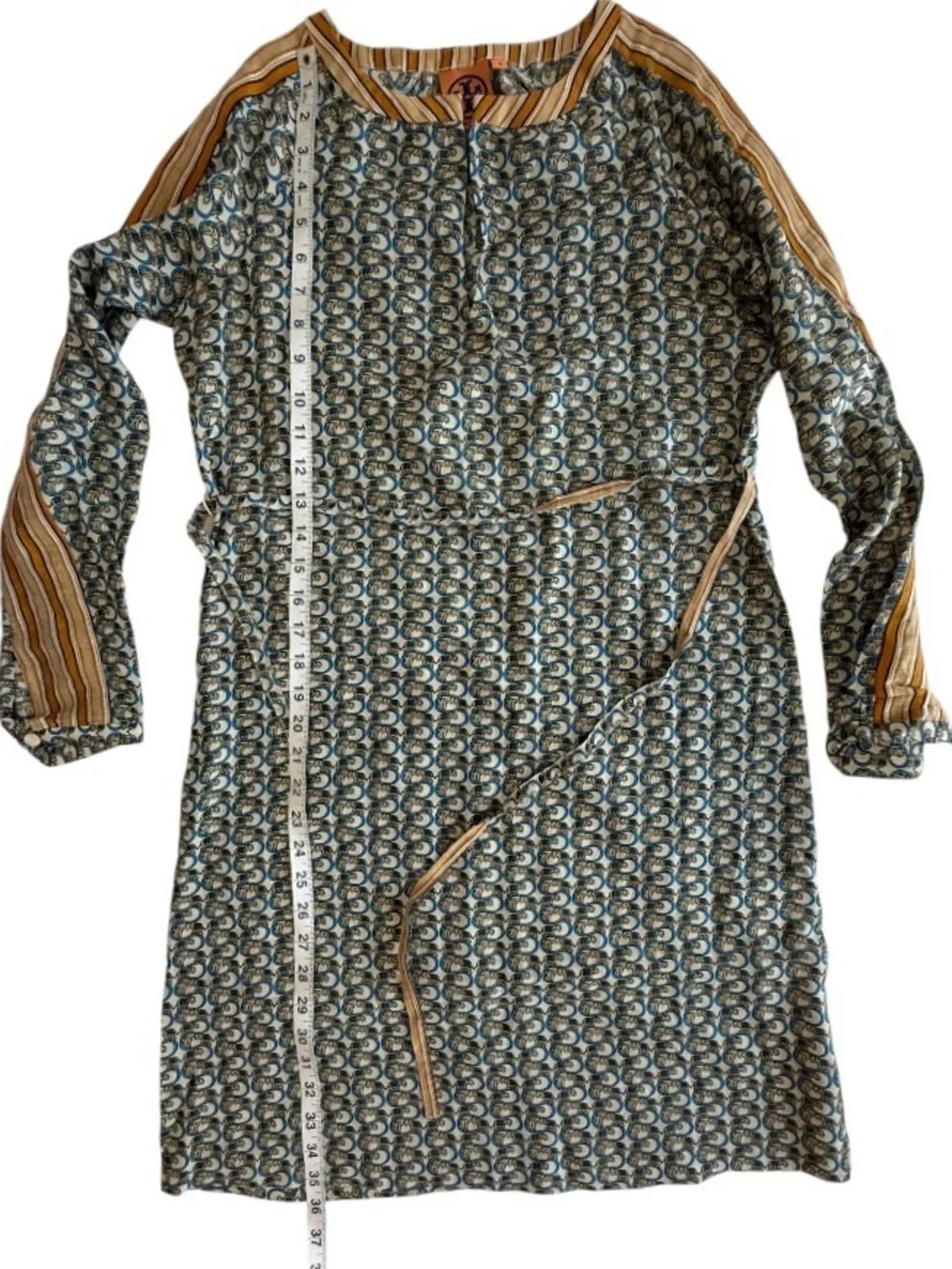 Tory Burch Silk Dress 4 Promenade Retro Elephant Print Belted Resort Vacation